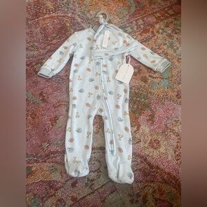 Kyle+Deena Adorable Blue Baby Boy Football 2 Piece Set, onesie with hat 3-6 mo